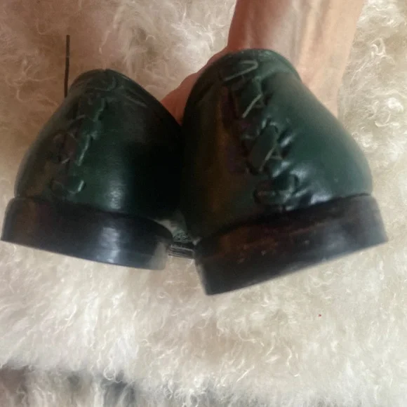 HAND MADE shoes Woven green leather with snake skin detailing. 60’s 70’s il_fullxfull.4496518792_37zi.jpg main image 3